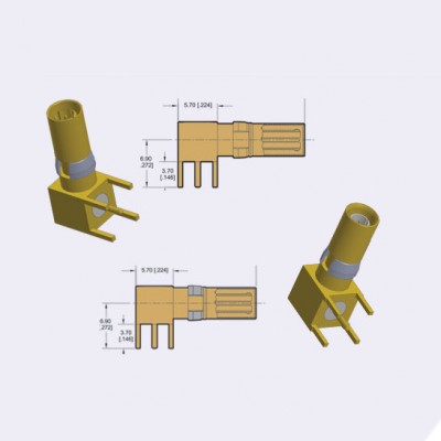 Coaxial Connector Right Angle PCB Termination